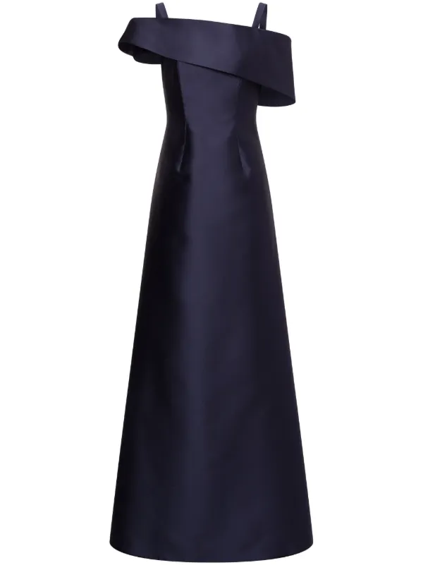 alberta ferretti blue dress $5325 Alberta Ferretti Women's Blue Silk Stone Cutout Halter Maxi Dress Size 6