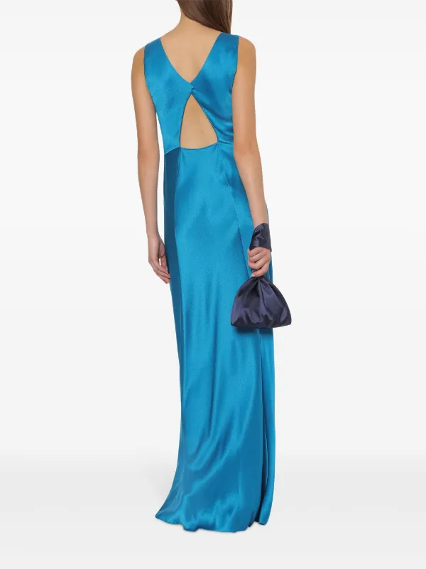 Alberta Ferretti cowl-neck Gown | Blue | FARFETCH