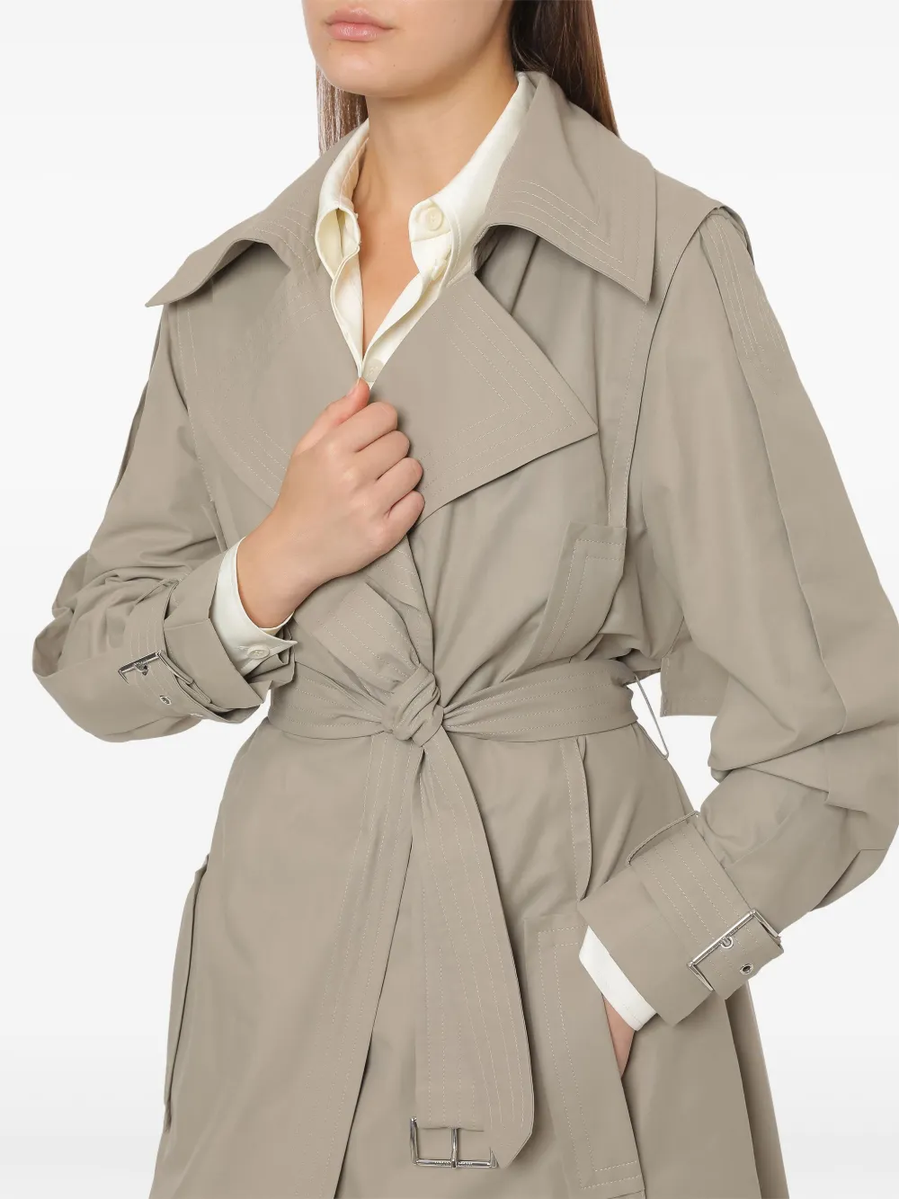 Alberta Ferretti Trenchcoat met ceintuur Beige