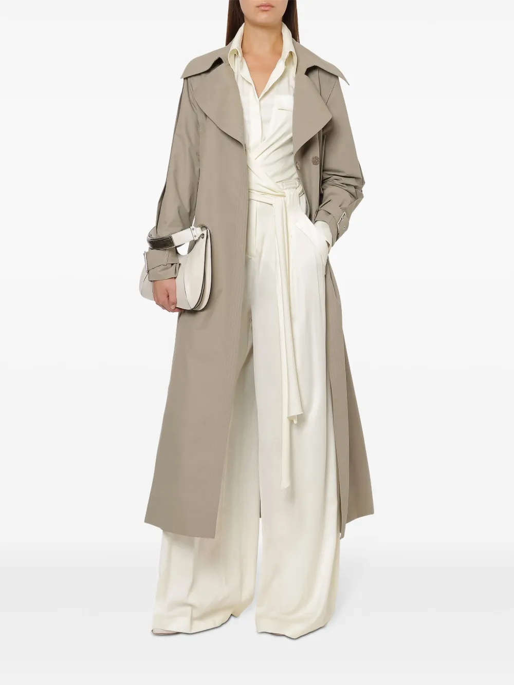 Alberta Ferretti Trenchcoat met ceintuur - Beige