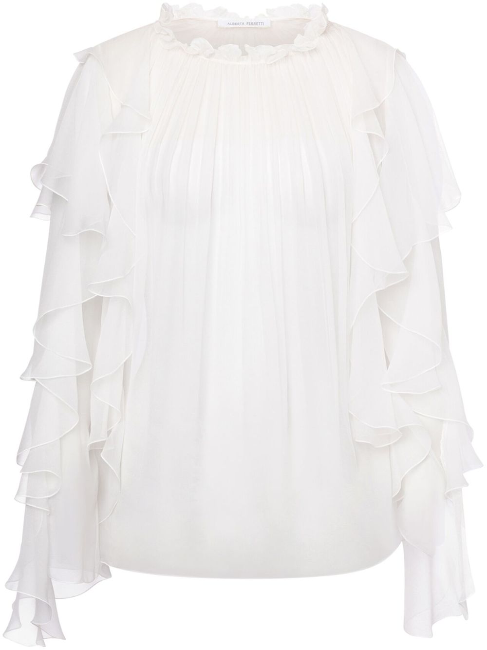 Alberta Ferretti Blouse met ruches Wit