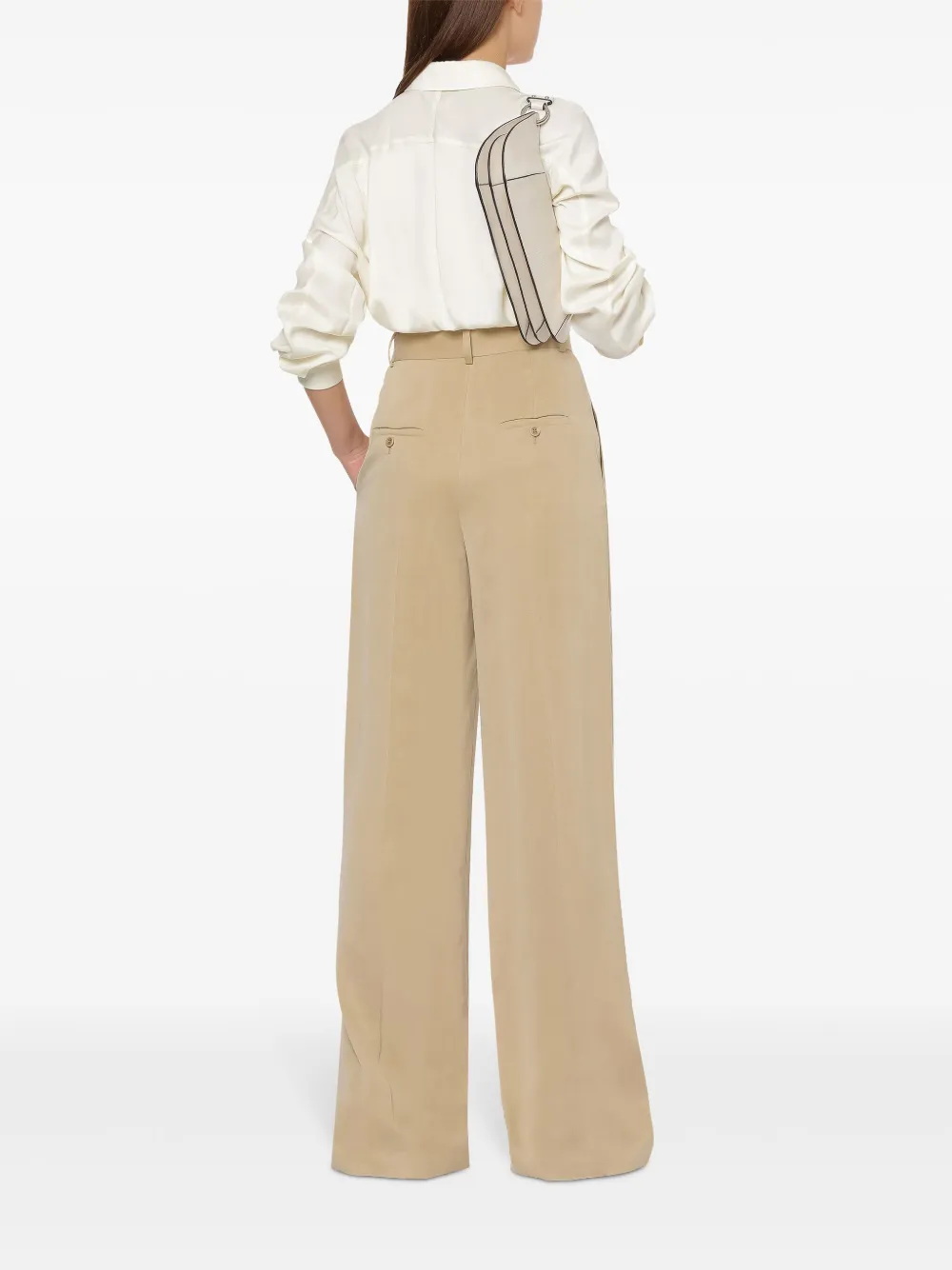 Alberta Ferretti Broek met wijde pijpen Beige