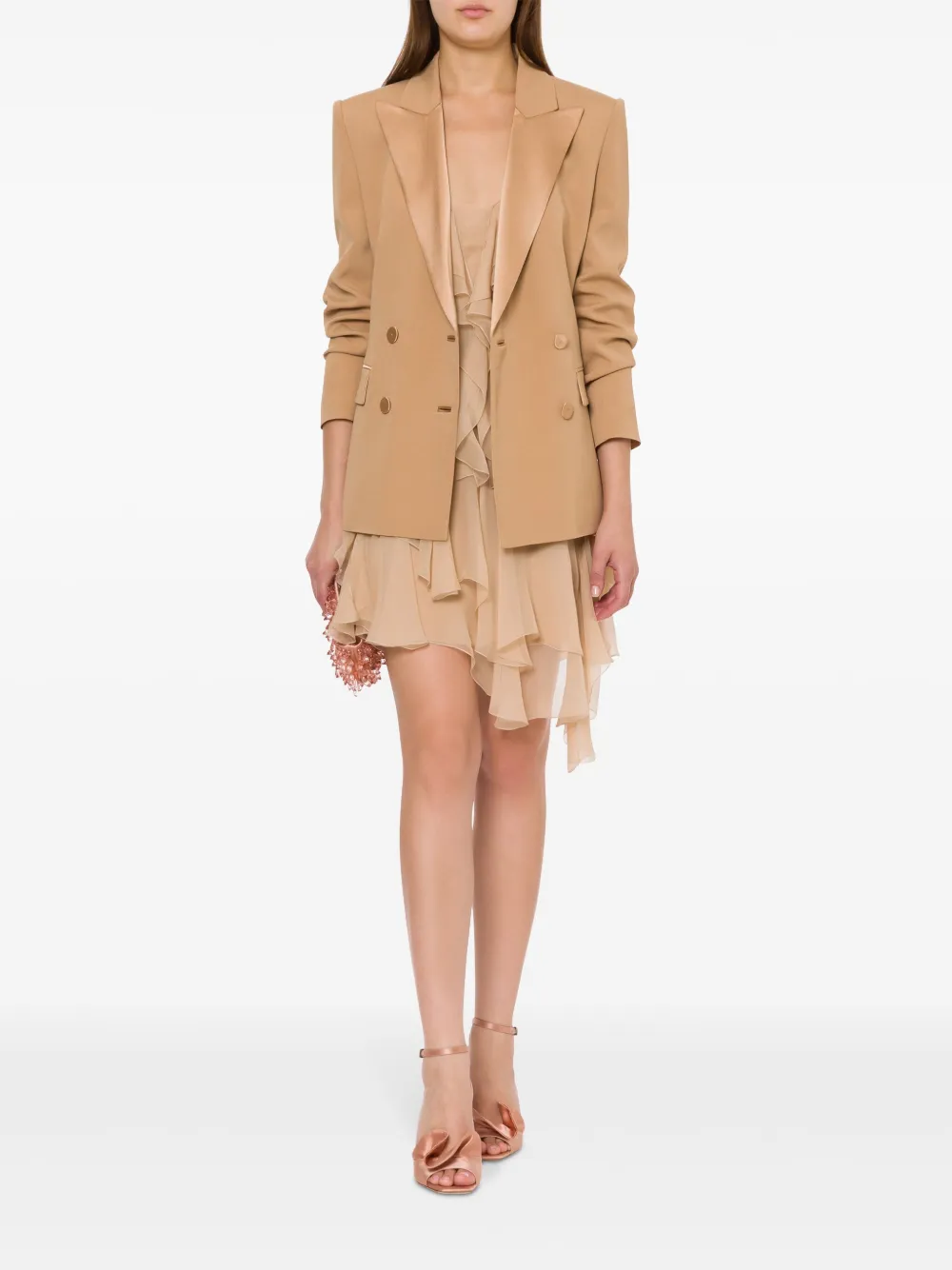 Alberta Ferretti Blazer met satijnen afwerking - Beige