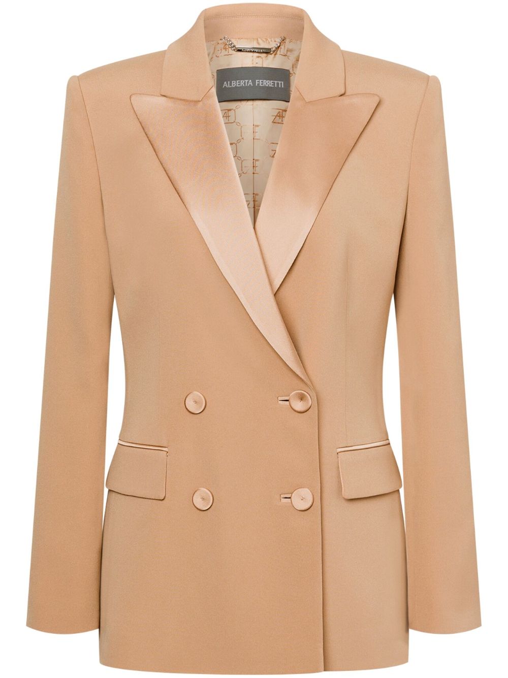 Alberta Ferretti Blazer met satijnen afwerking Beige