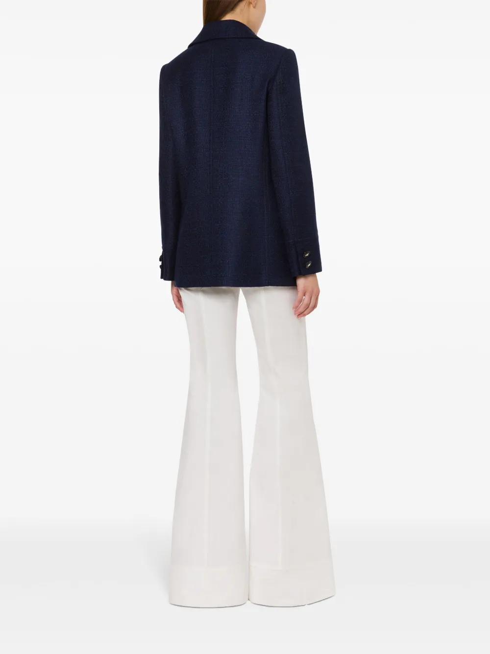 Alberta Ferretti Tweed blazer Blauw