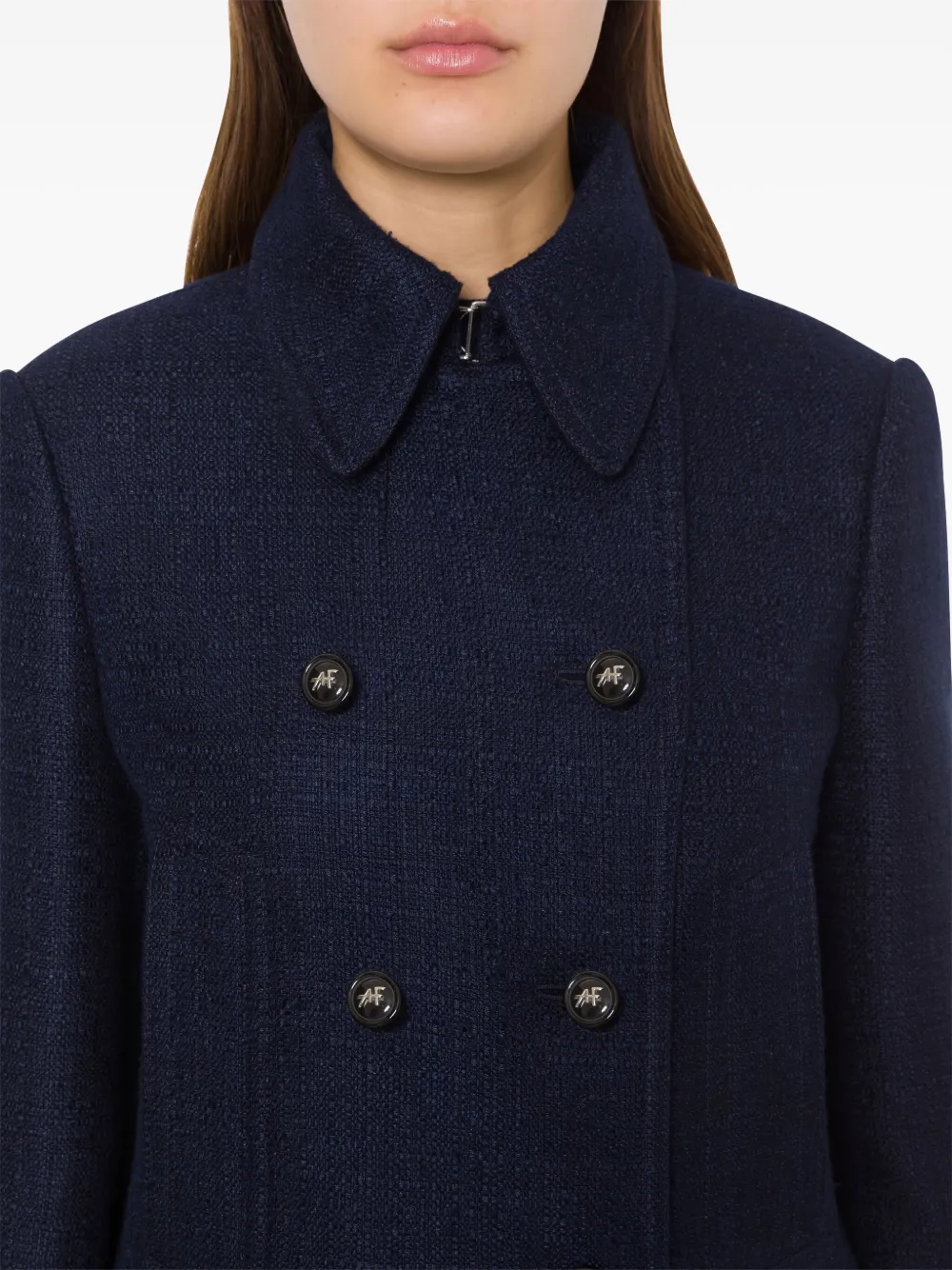 Alberta Ferretti Tweed blazer Blauw