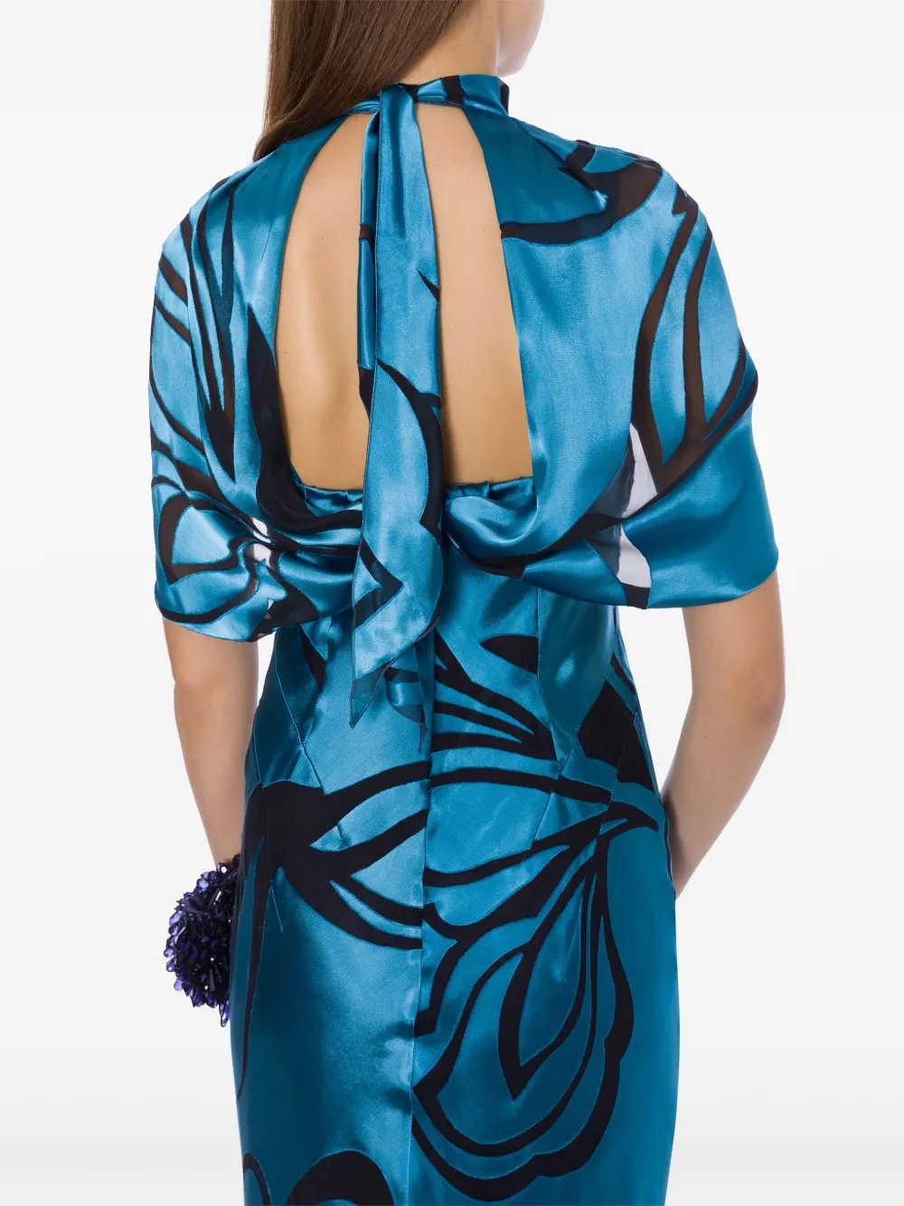 Alberta Ferretti Avondjurk met bloemenprint Blauw