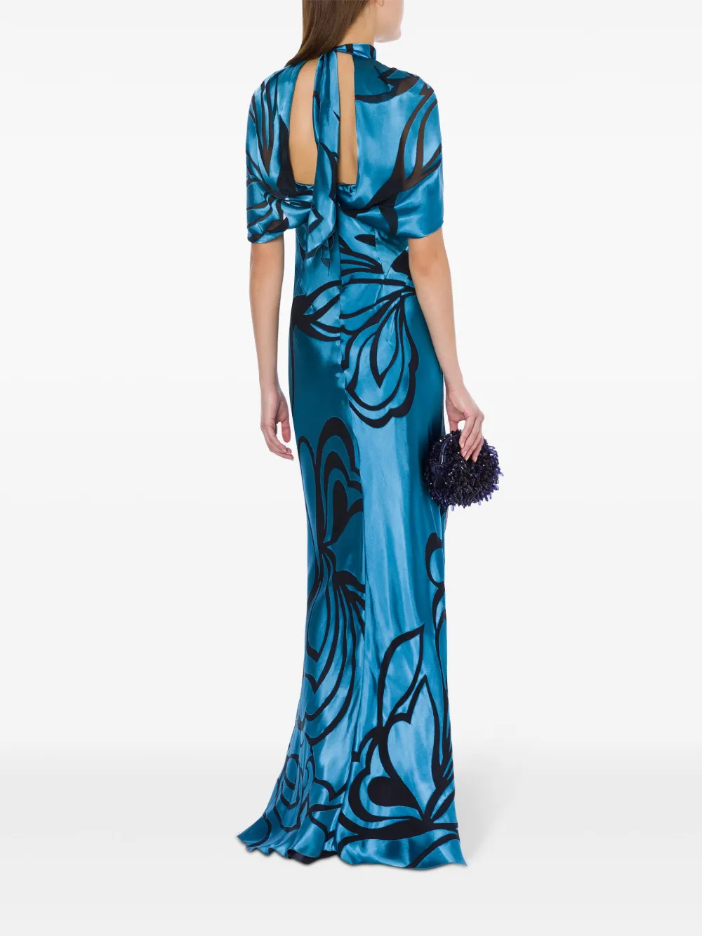 Alberta Ferretti Avondjurk met bloemenprint Blauw