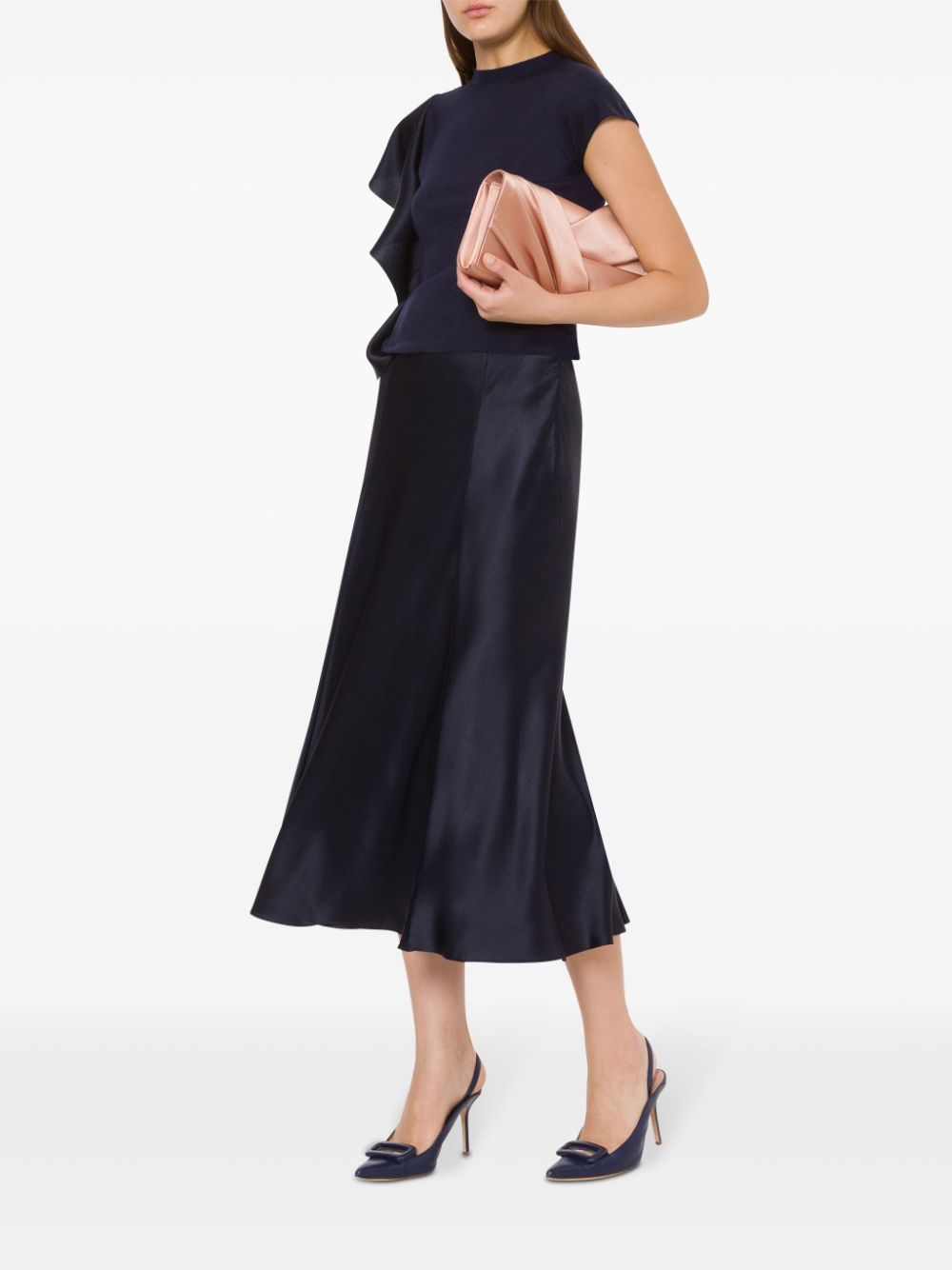 Alberta Ferretti Straight midi-rok - Blauw