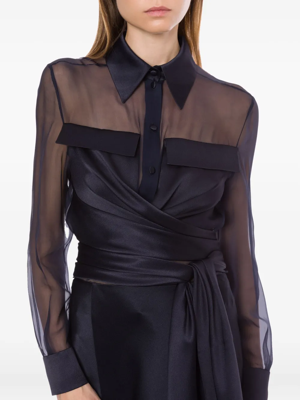Alberta Ferretti Semi-doorzichtig blouse Blauw