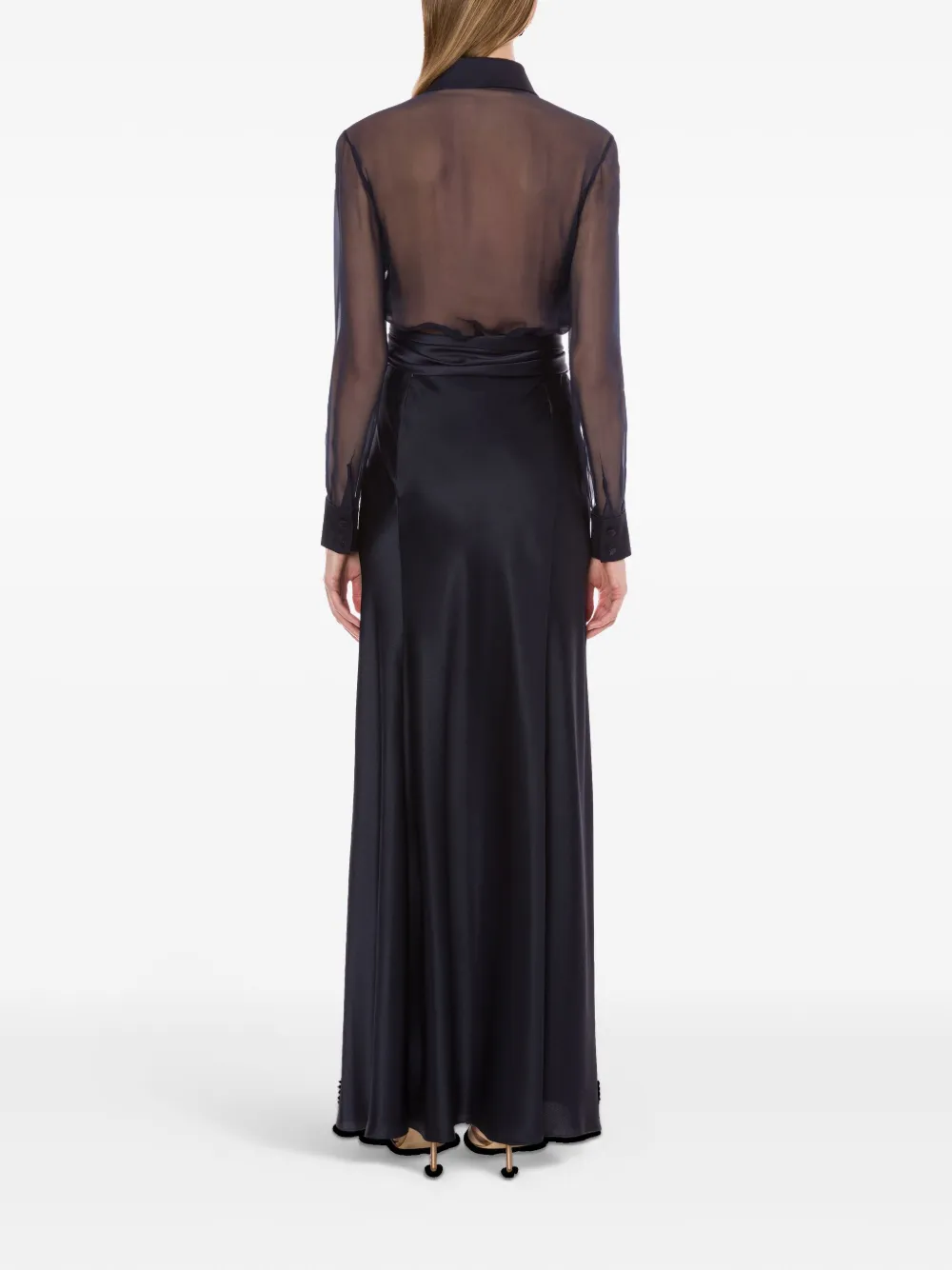 Alberta Ferretti Semi-doorzichtig blouse Blauw