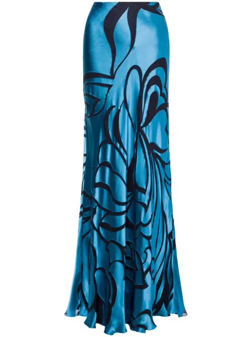 Jupe longue à motif abstrait - Alberta Ferretti - Modalova