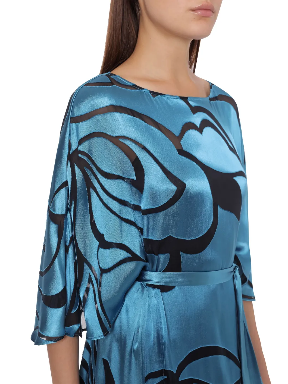 Alberta Ferretti Jurk van zijde-satijn Blauw