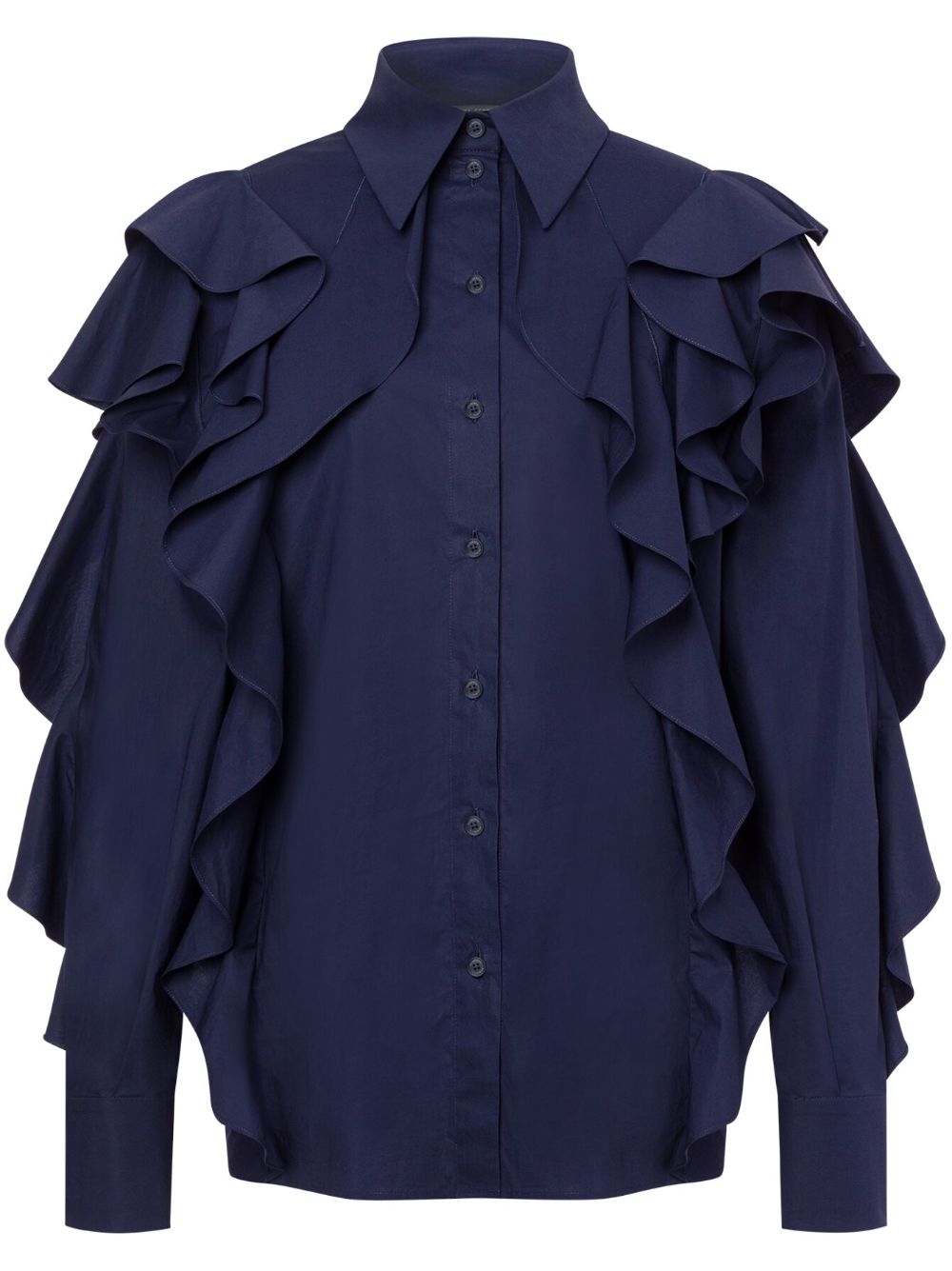 ruffle-detailing shirt