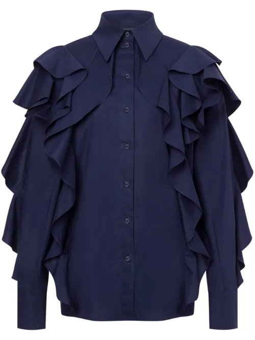 Chemise à volants - Alberta Ferretti - Modalova