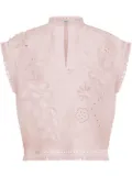 Alberta Ferretti floral-embroidered top - Pink