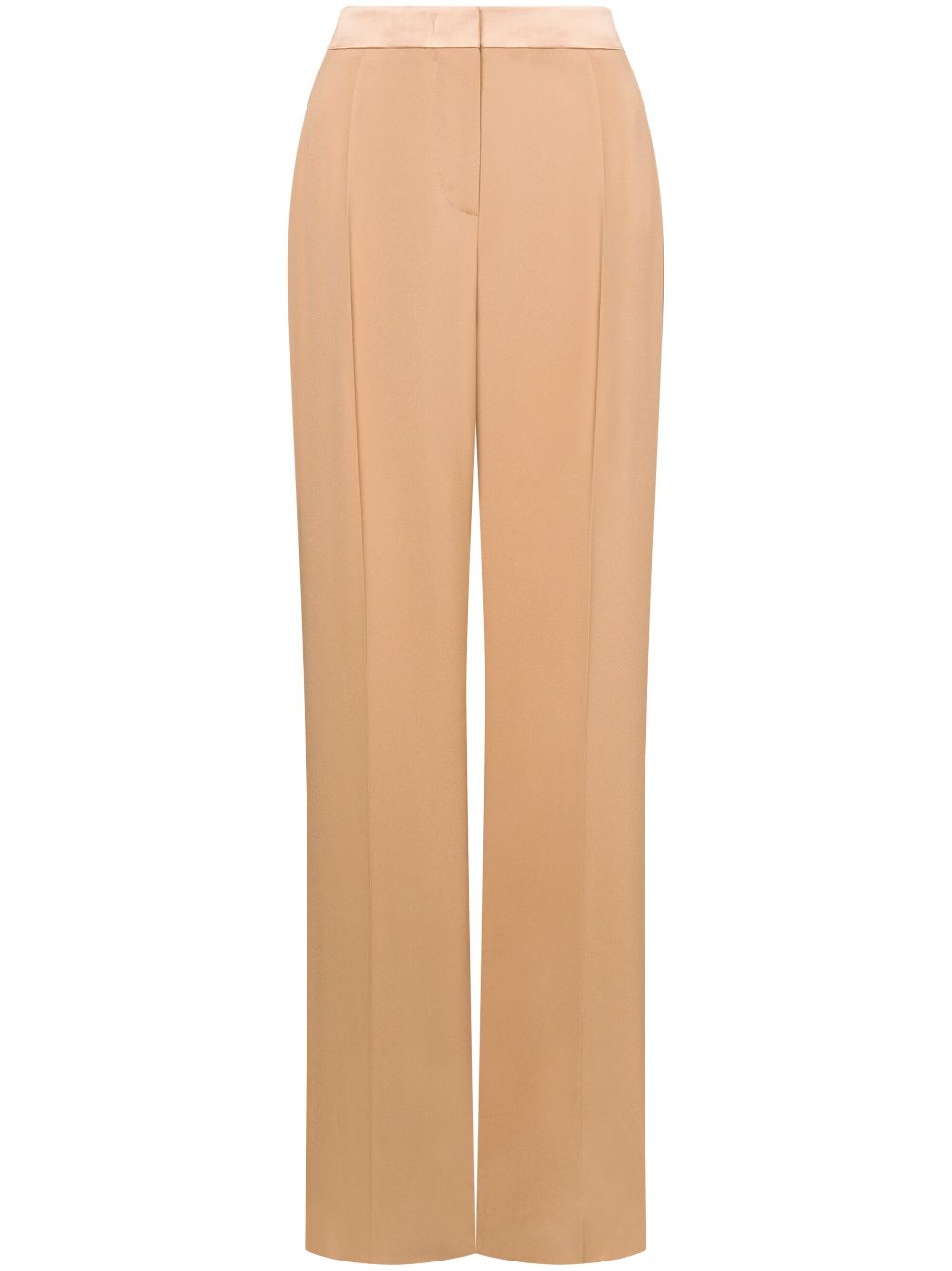 pressed-crease straight trousers