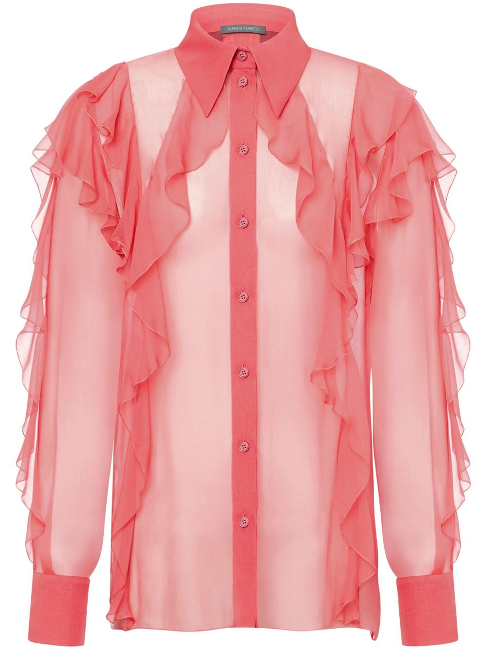 Alberta Ferretti Shirt met ruches detail Roze