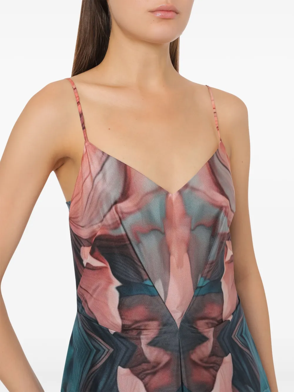 Alberta Ferretti Midi-jurk met bloemenprint Roze