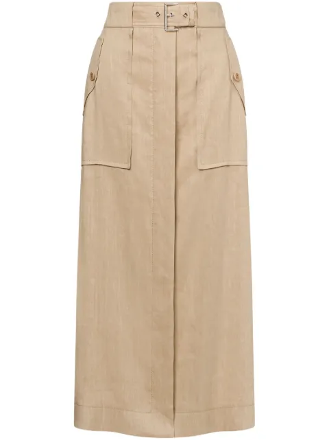 Alberta Ferretti high-waisted buckled straight skirt 