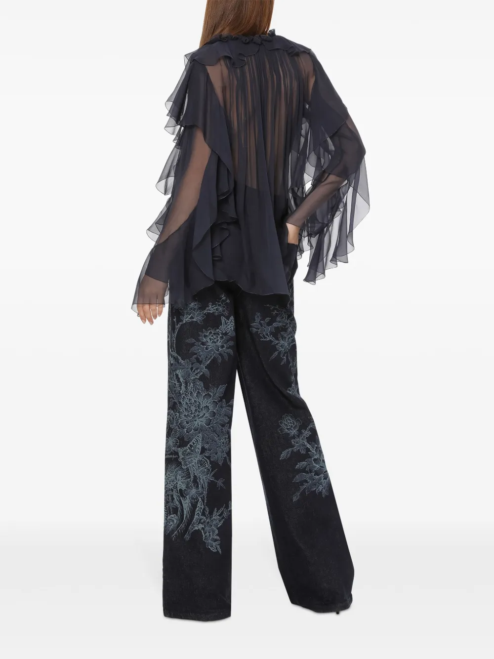 Alberta Ferretti Blouse met ruches Blauw