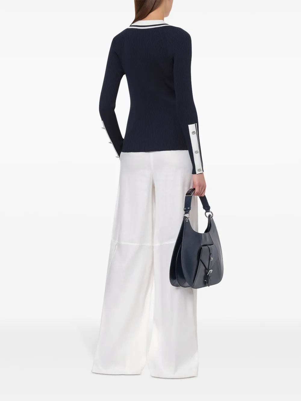 Alberta Ferretti Vest met contrasterende afwerking Blauw