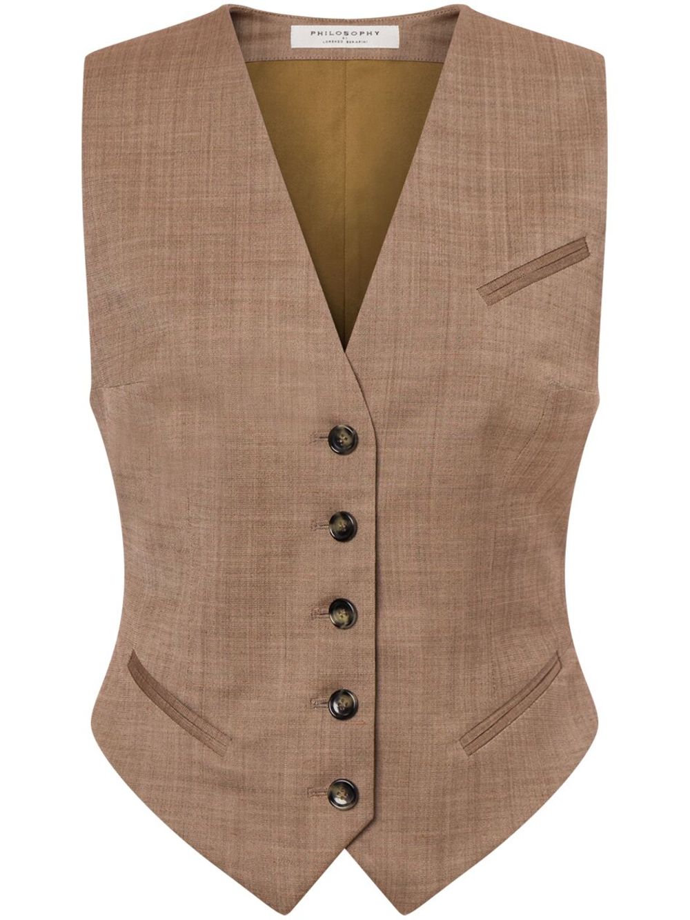 V-neck strap-detail waistcoat