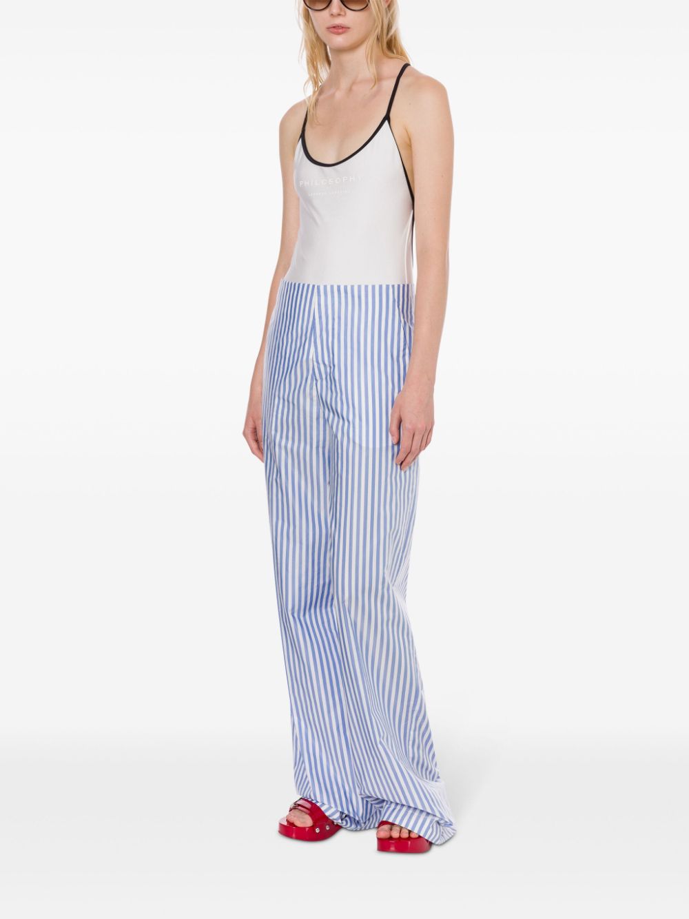 Philosophy Di Lorenzo Serafini Gestreepte broek - Blauw