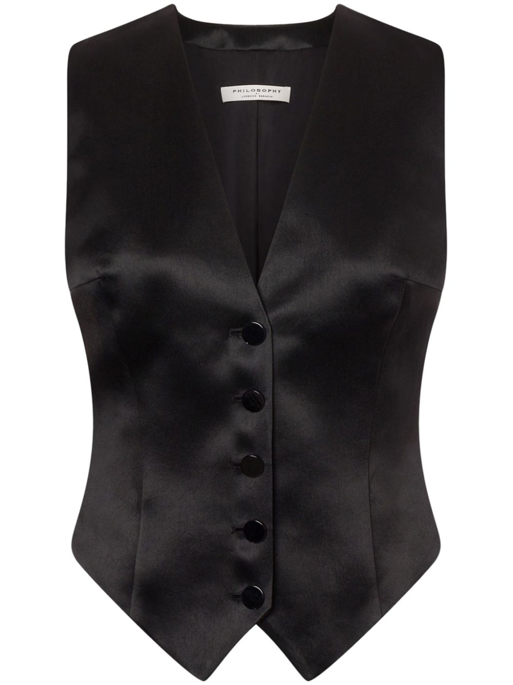 Philosophy Di Lorenzo Serafini V-neck satin waistcoat - Black