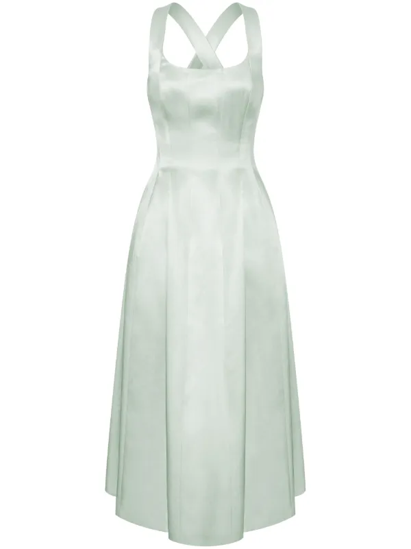 light green satin midi dress Sage Bloom Satin Strapless Maxi Dress - US 2 main image 0