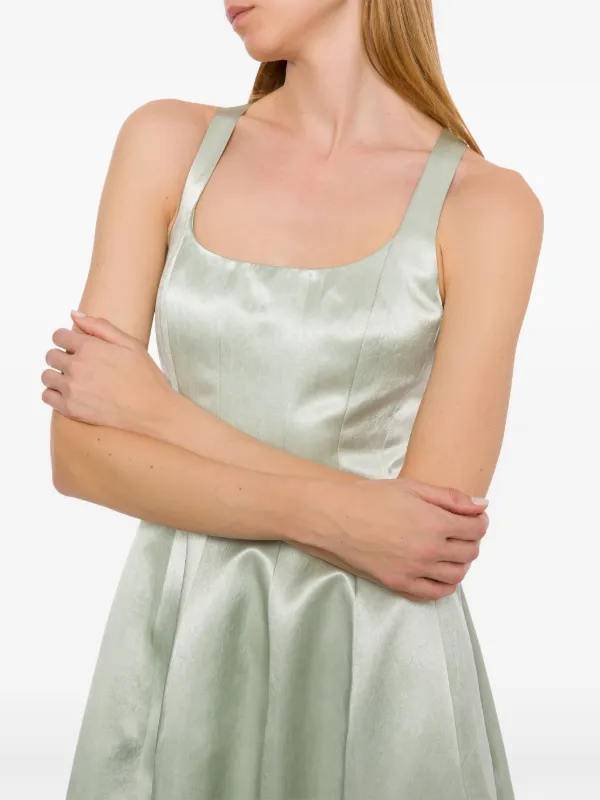 Philosophy Di Lorenzo Serafini Satin Midi Dress | Green | FARFETCH JO