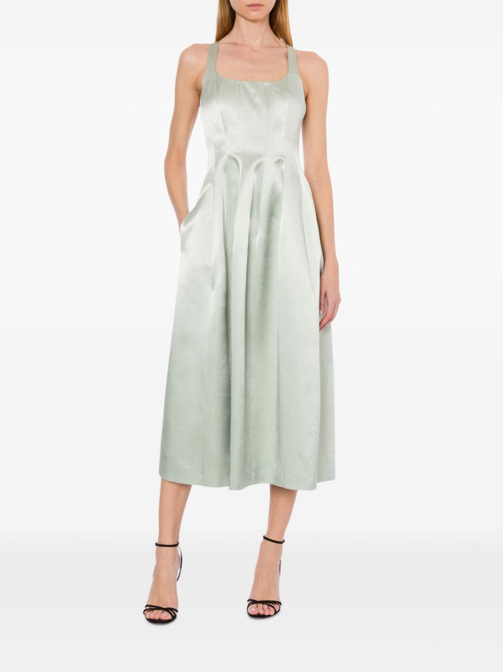 Philosophy Di Lorenzo Serafini satin midi dress - Groen