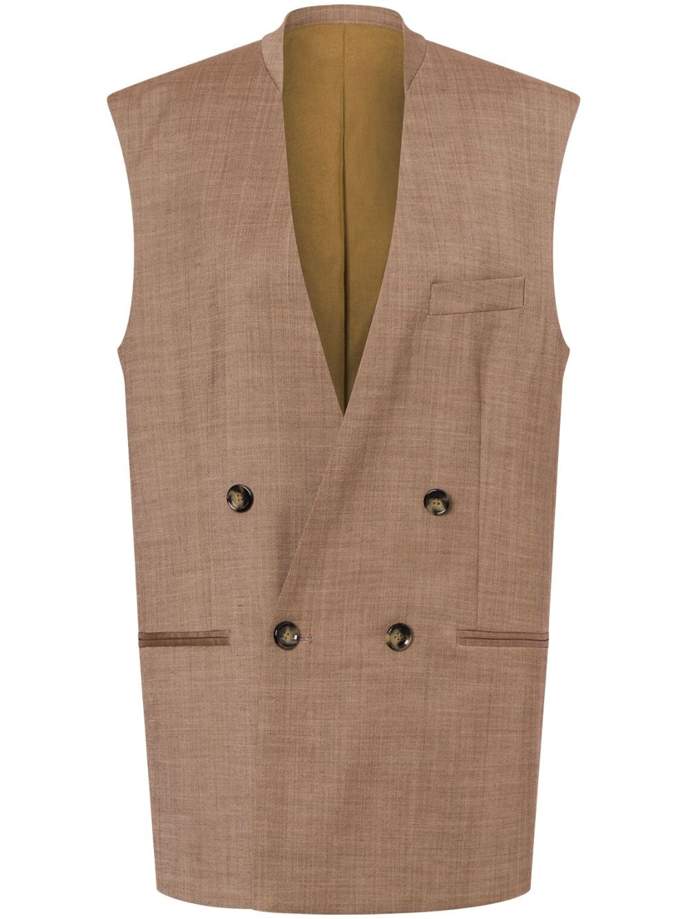 lapeless double-breasted gilet