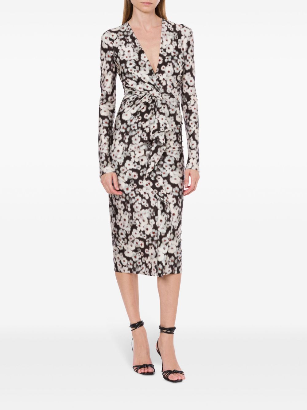 Philosophy Di Lorenzo Serafini Jurk met bloemenprint - Bruin