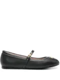 Moschino logo-lettering ballet flats - Black