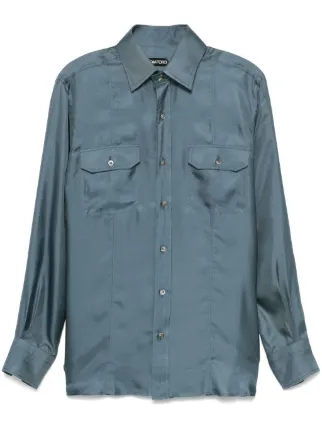 Tom Ford Women's Blue in Silk Black