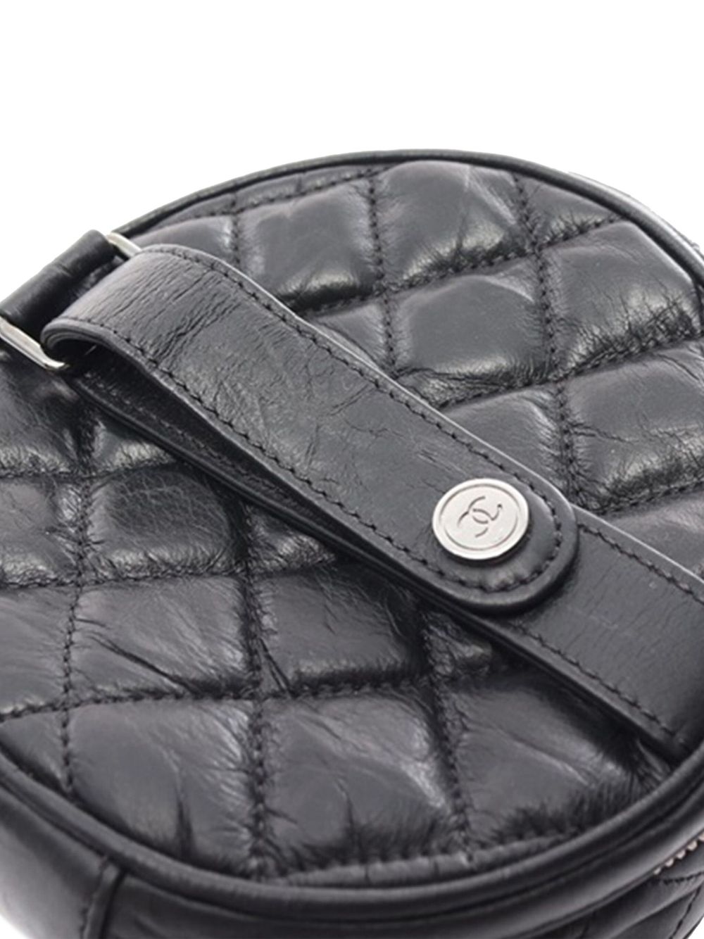 Cheap HOT SALE CHANEL 2011 CC Quilted Aged Calfskin Round clutch bag Women