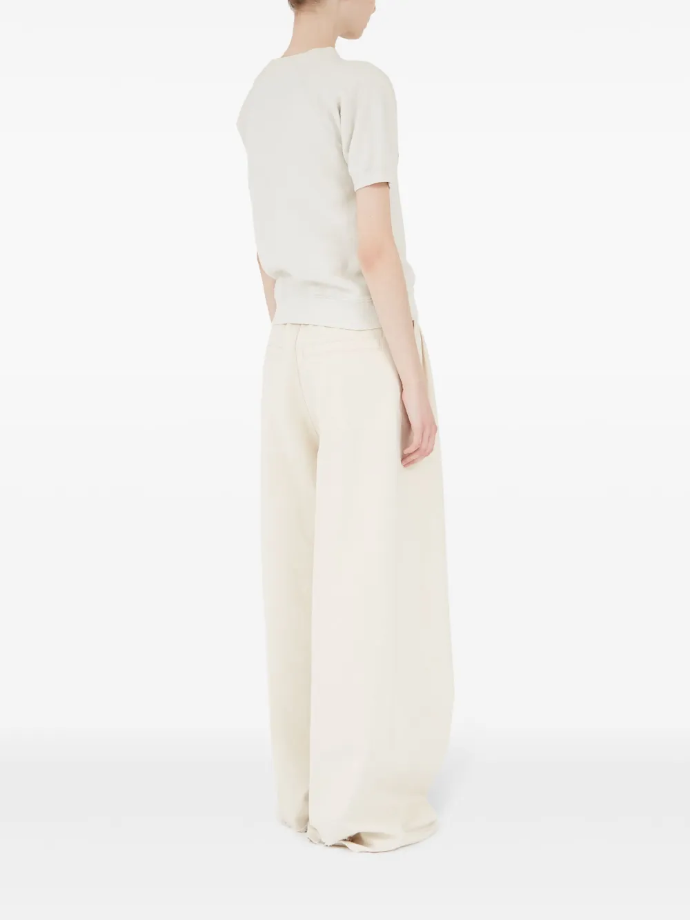 Maison Margiela Katoenen sweater met logoprint Beige