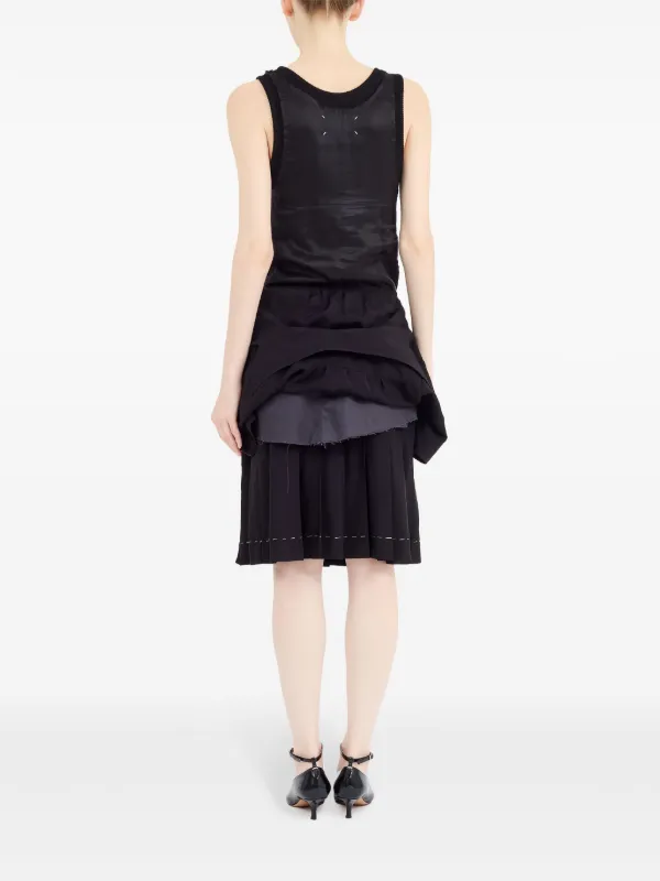 Maison Margiela Layered Midi Dress | Black | FARFETCH