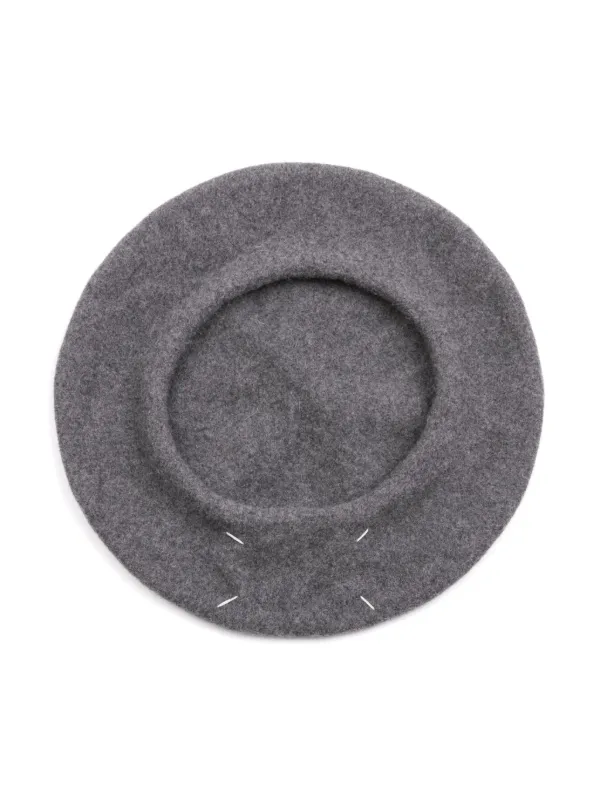 【送料&関税込】Maison Margiela Wool Beret Maison Margiela: Black Felted Wool Beret | SSENSE