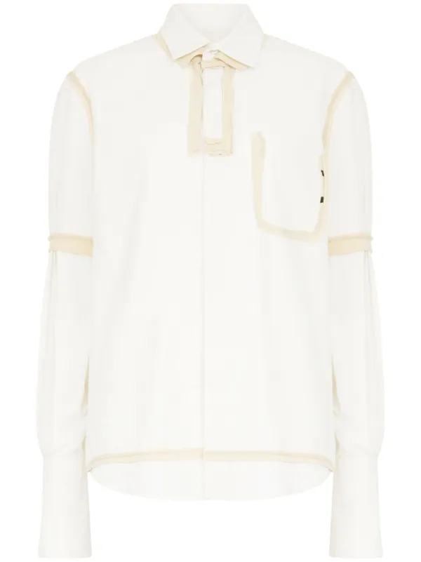 マルジェラ　ロングシャツ　ホワイト Maison Margiela ロングスリーブ シャツ | ホワイト | FARFETCH JP
