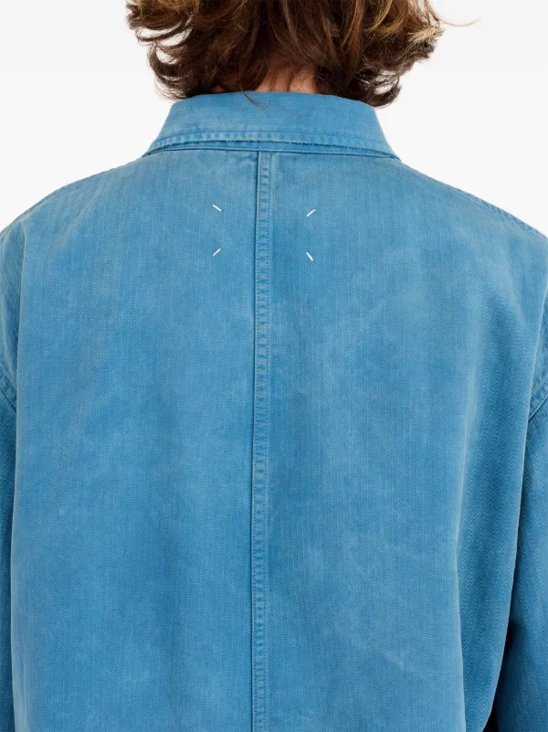 Maison Margiela ノースリーブ トレンチコート ブルー Maison Margiela ノースリーブ トレンチコート ブルー