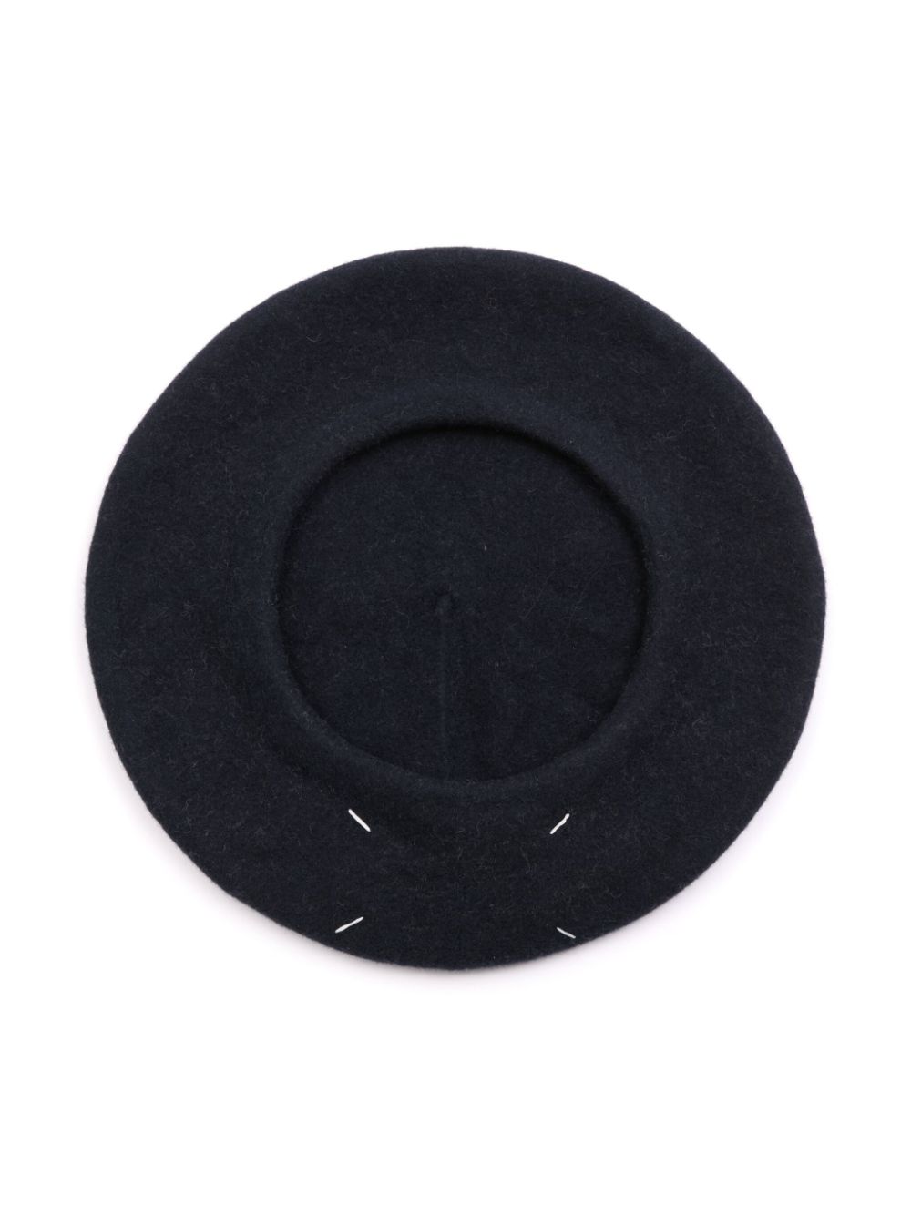 Maison Margiela Baret van scheerwol met four stitch-logo - Blauw