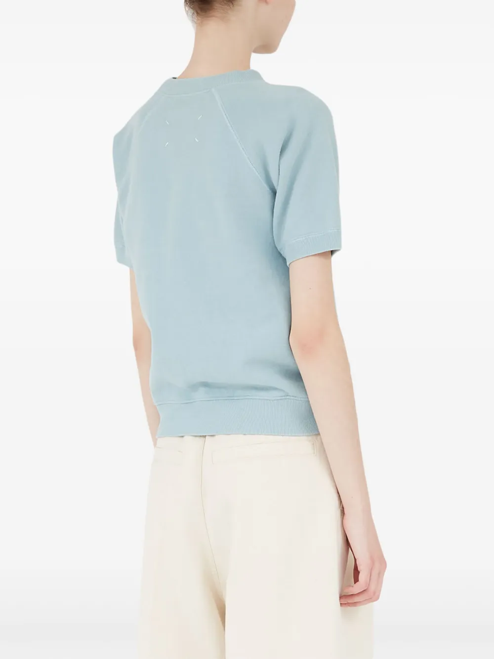 Maison Margiela Katoenen sweater met logoprint Blauw