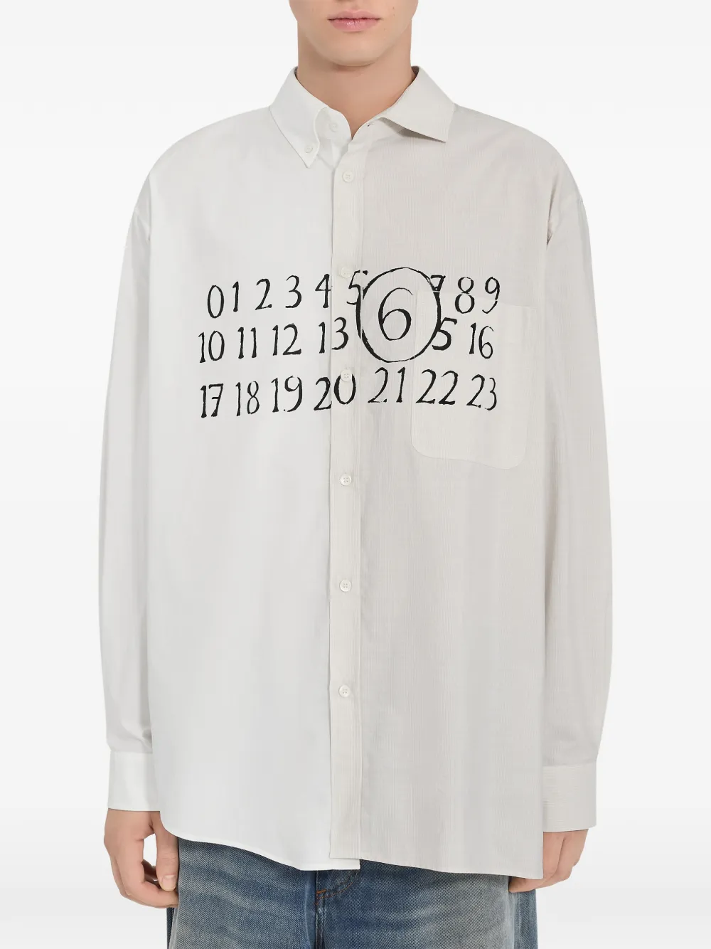 MM6 Maison Margiela asymmetric cotton shirt - Toni neutri