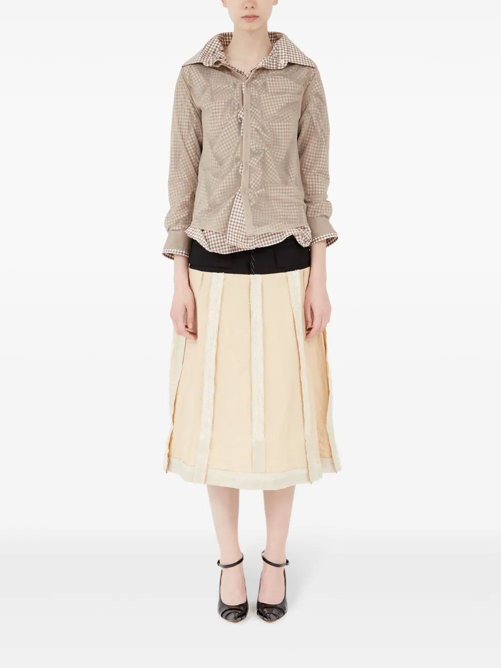 Maison Margiela Geruit katoenen blouse - Beige