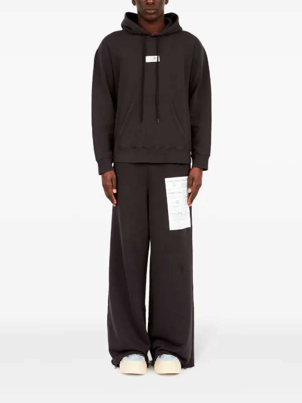 MM6 Maison Margiela numbers-motif Hoodie | Black | FARFETCH