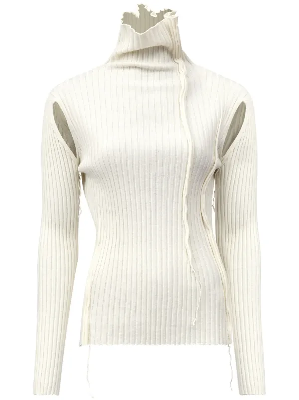 MM6 Maison Margiela タートルネック セーター | ホワイト MM6 Maison Margiela タートルネック セーター | ホワイト