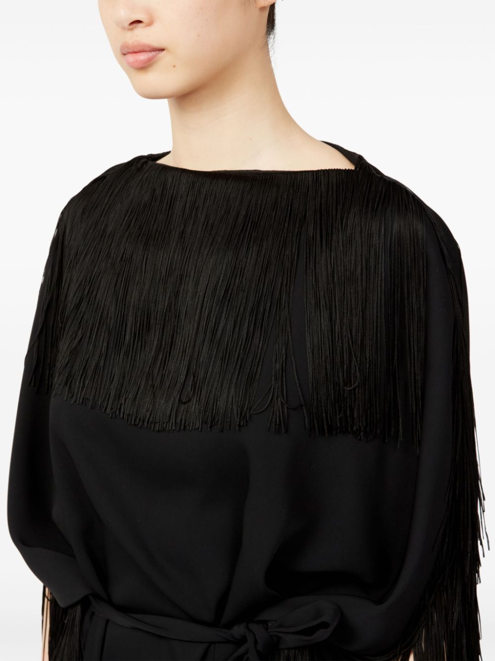 MM6 Maison Margiela fringe-detail belted midi dress Women