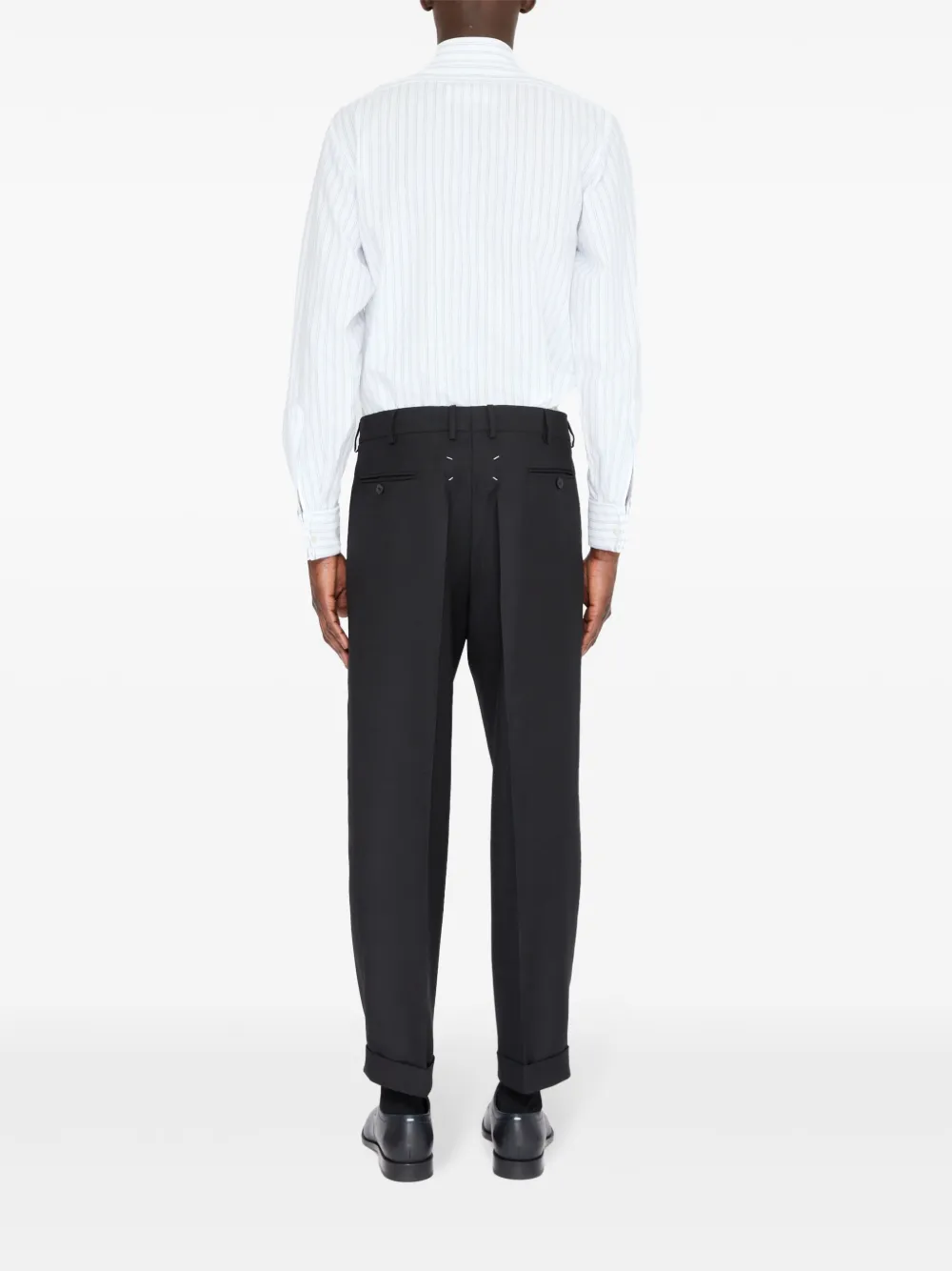 Maison Margiela Pantalon met four-stitch logo Zwart